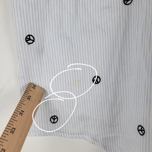 Madewell Button Up Shirt Womens Size S White Short Sleeve Collar Peace Sign - Picture 4 of 10